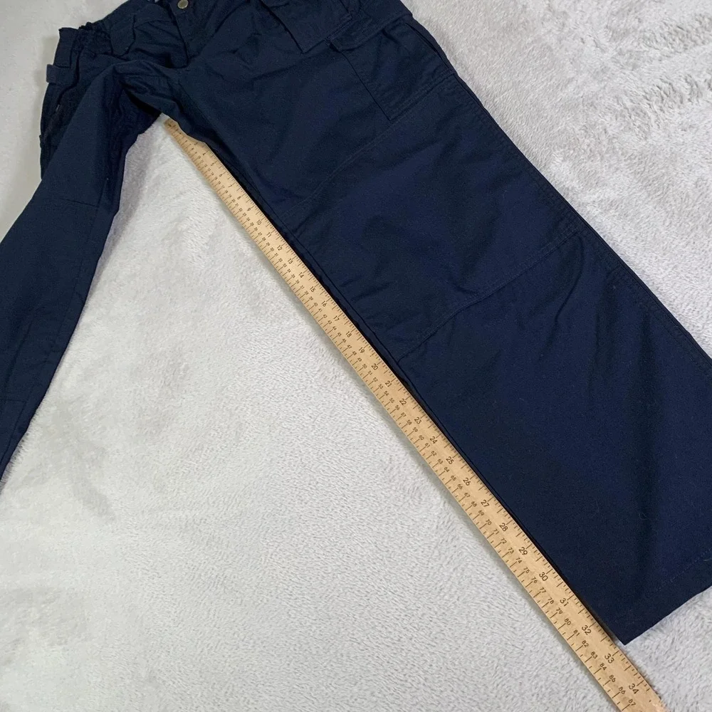 5.11 Tactical Cargo Pants Womens 12 Long Navy Blue Elastic Waist Twill‎ Workwear